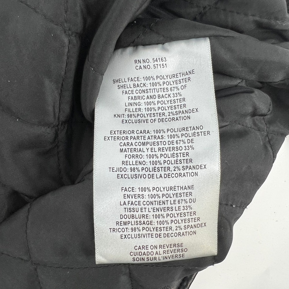 Levis Mens Faux Leather Field Jacket Black Quilted Lining Medium‎ RN 54163 - Picture 5 of 13